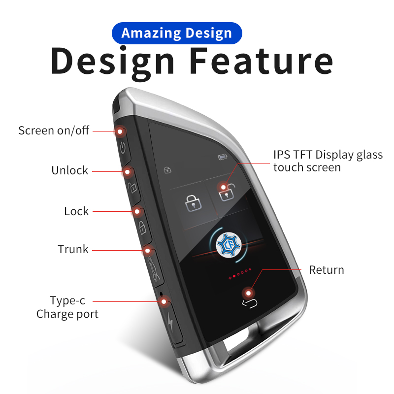 CF568 Universal Modified Smart LCD Key Screen Display For BMW/Benz/Audi/VW For Kia Keyless Entry Automatic Door