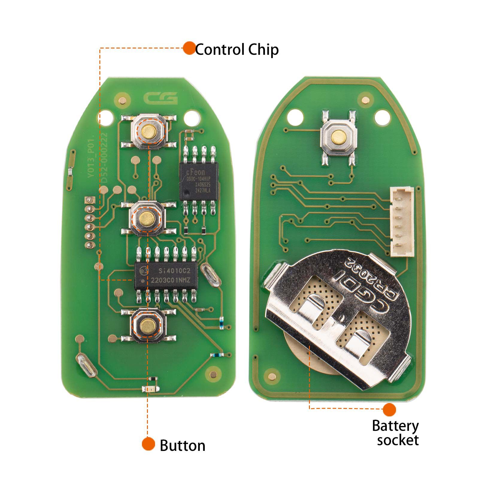 CG A09-3+1 HYU.D Style(Separate-3+1BTN)) 4 Buttons Wire Remote Used with CGDI K2 Key Programmer 5pcs/lot