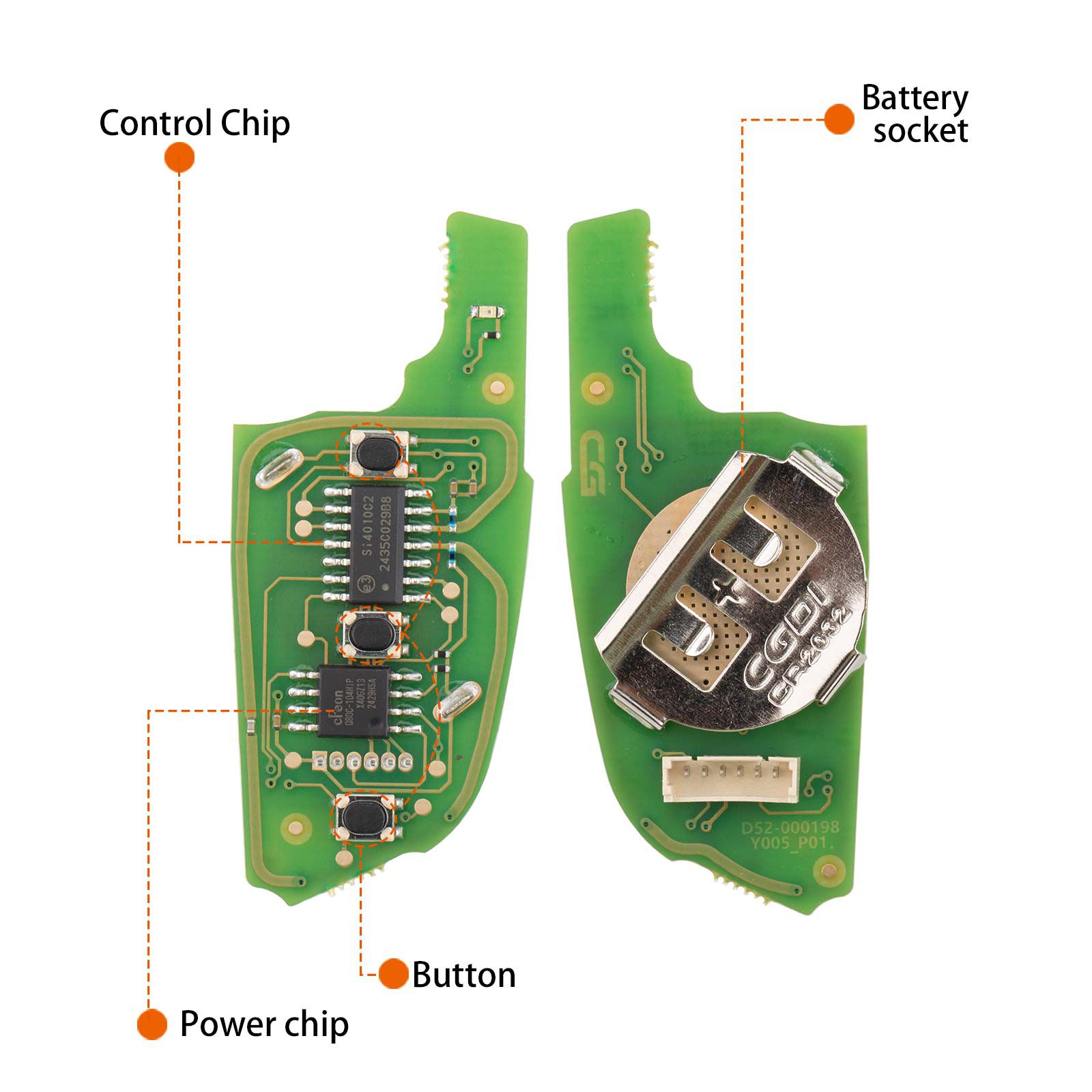 CG A29 DF(3BTN) 3 Metal Buttons Wire Remote Used with CGDI K2 Remote Key Programmer 5pcs/lot