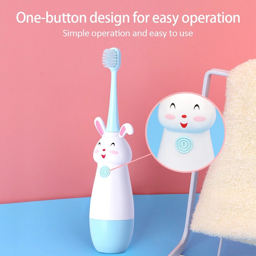 3 -12 Years Old Children Electric Toothbrush Soft Bristles Professional Child Toothbrush Baby Cute Rabbit Kids Teeth Care