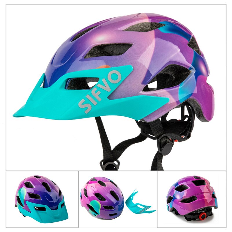 Children's bicycle safety helmet Outdoor riding windproof hat with brim Lightweight riding sports hat