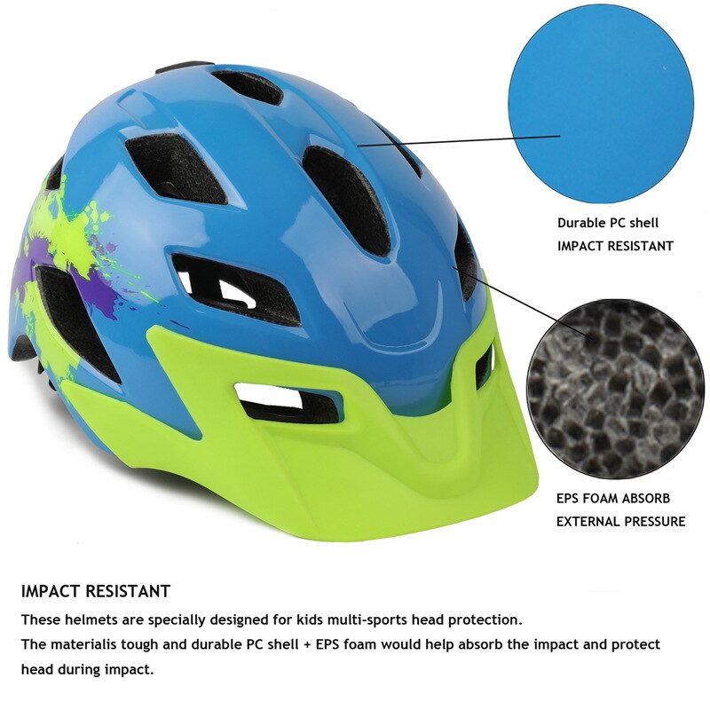 Children's bicycle safety helmet Outdoor riding windproof hat with brim Lightweight riding sports hat