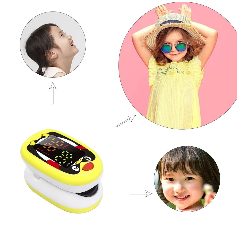 Children's Oximeter Fingertip Saturation Detection Pulse Smart Finger Clip Wireless Portable LED Oximeter Heart Rate Monitor