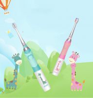 Children Sonic Electric Toothbrush For 3-12 Ages AAA Battery LED Light Kids Smart Timer Replacement Brush Heads IPX7 Waterproof