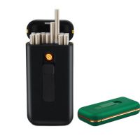 Plastic 20 Capacity Cigarette Case Box With Lighter Usb Rechargeable Slim Cigarette Box 119*56mm