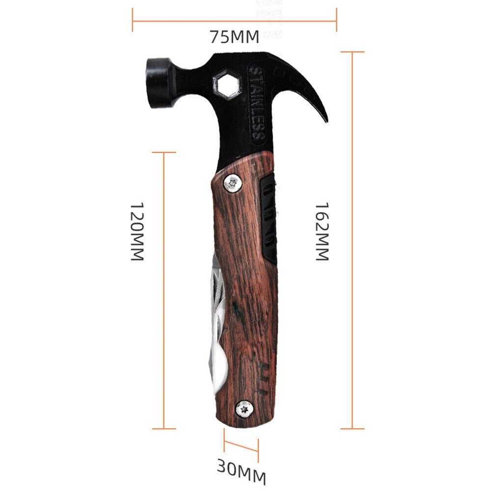 Portable Pocket Multitool Claw Hammer Stainless Steel Tool With Nylon Sheath Can Opener Outdoor Survival Camping Hunting Hiking
