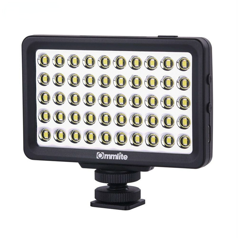 CM-L50 LED Camera Video Light, 50 LED 5700-6000K Dimmable Mini Panel Light for Canon Nikon Cameras and Smartphone