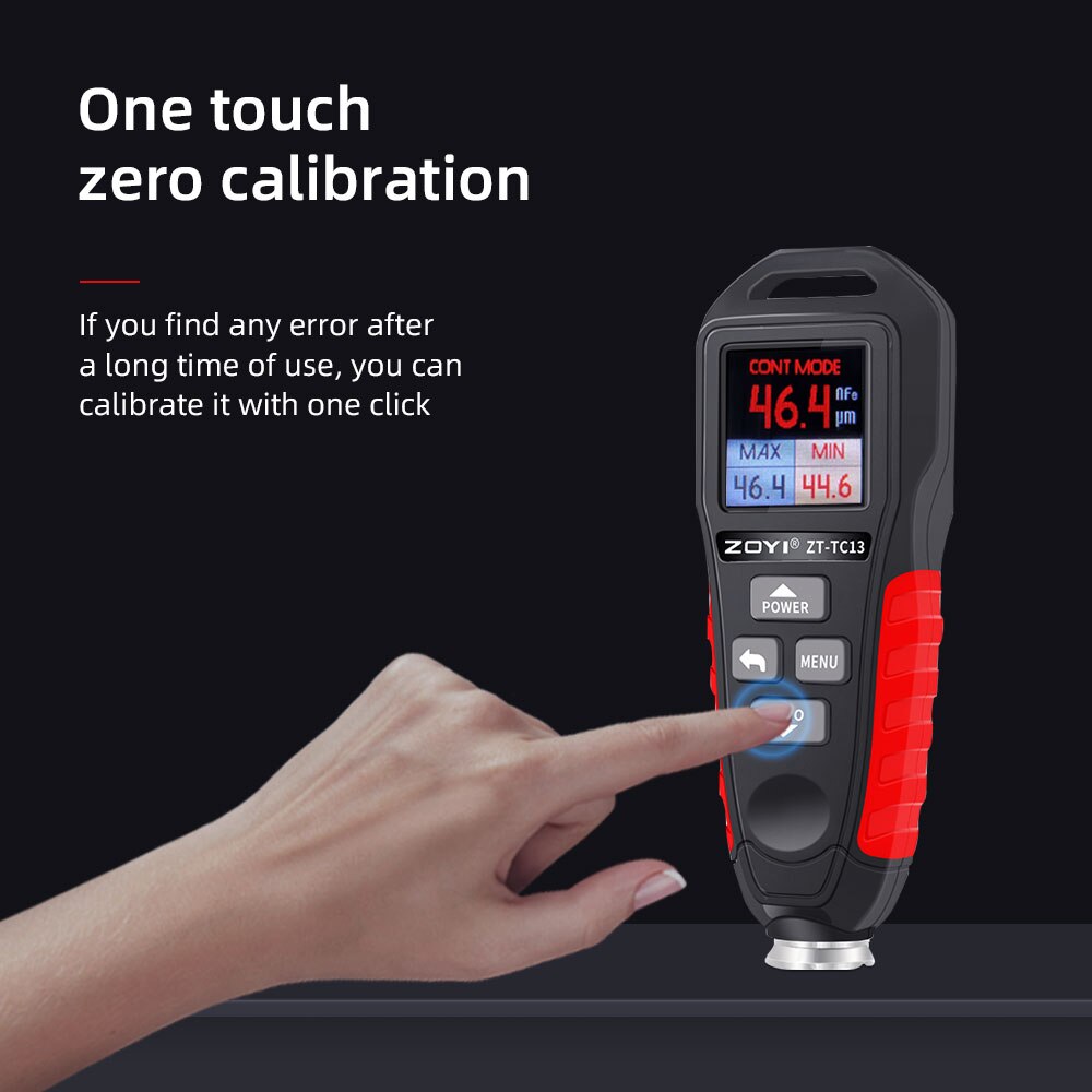 ZY-TC13 Coating Thickness Gauge 0.1mil/0-1300 Car Paint Film Thickness Tester Measuring Russian Manual Paint Tool