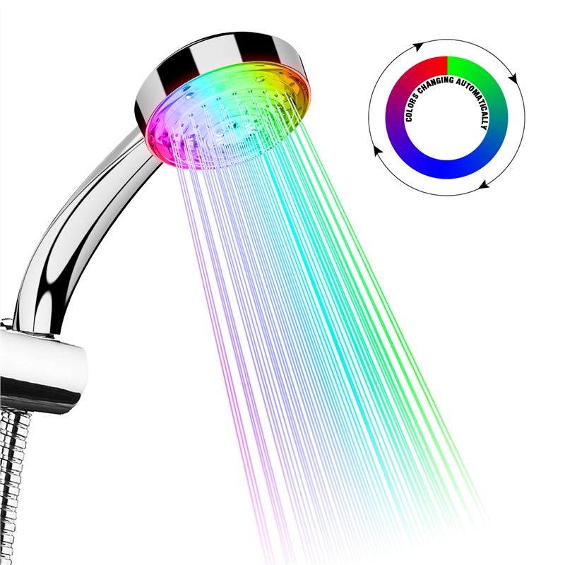 Color Changing Shower Head Led Light Glowing Automatic 7 Color Changing Automatic Handheld Water Saving Shower Bathroom Decor