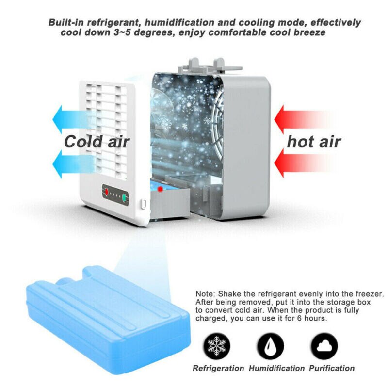 Portable Mini USB Air Conditioner Cool Cooling Artic Air Cooler Fan Humidifier