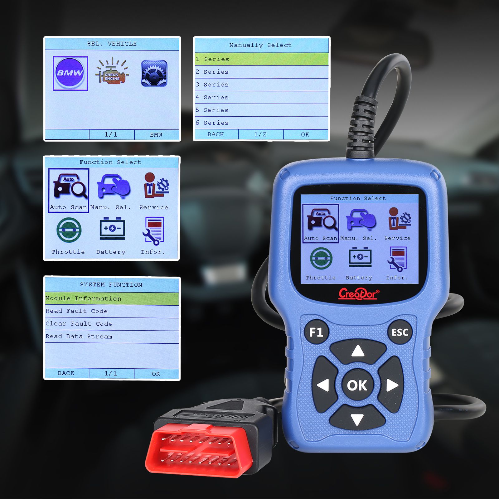 2023 Newest Creator C420 BMW & OBDII Code Reader 4G Memory Support Multi-languages Update Version of Creator C110 V6.0 BMW Code Reader