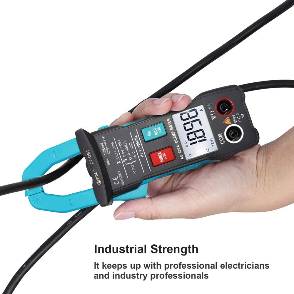 600A Current Digital Clamp Meter ZT-QB1 T-RMS intelligent Plier ammeter Multimeter DC/AC Voltage Resistance NCV Hz Tester