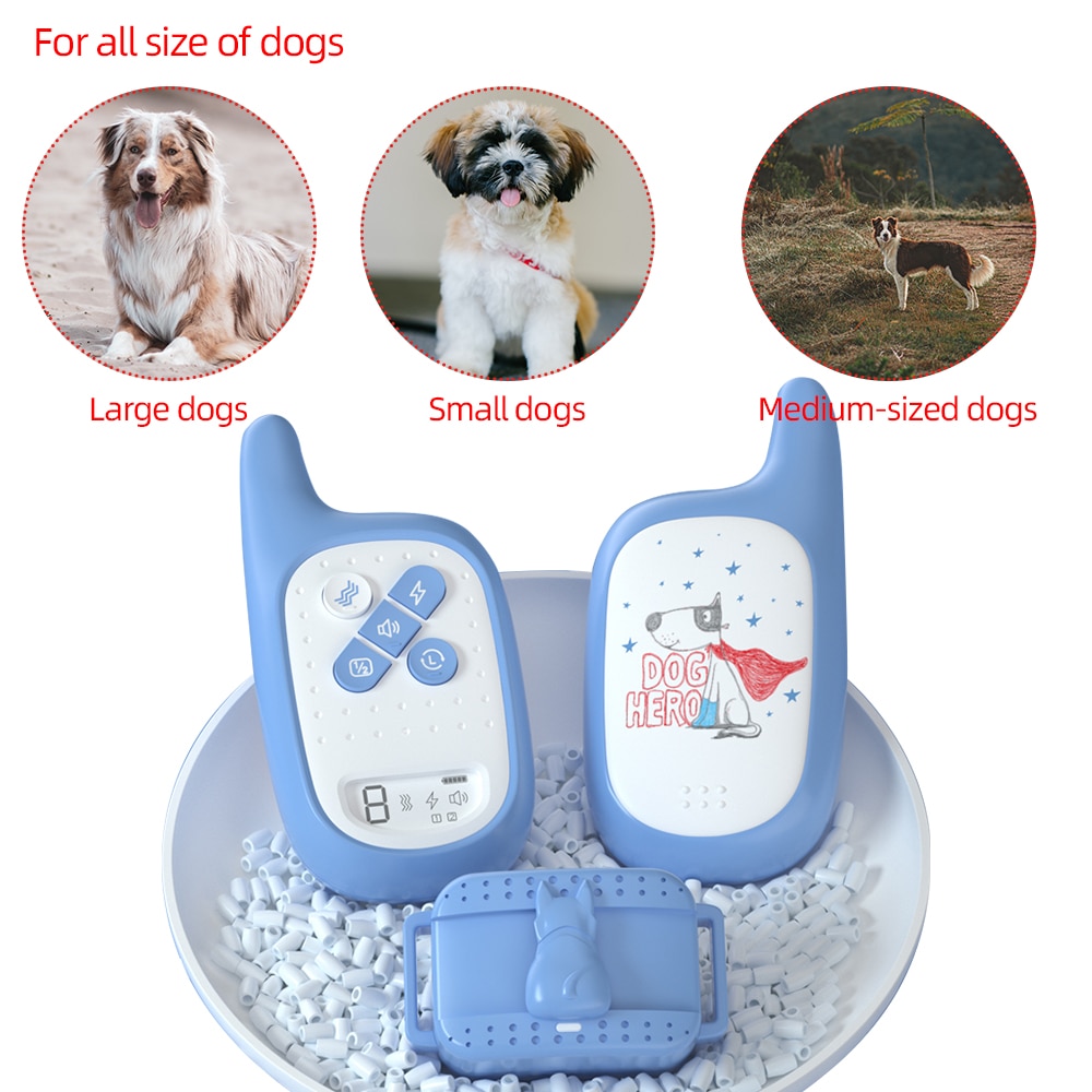 Cute Dog Training Collar Pet anti-barking Device Rechargeable Dog Bark Control Collar Electronic shock collar training device