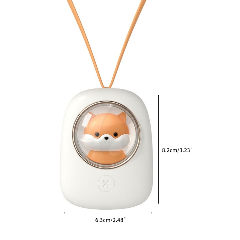 Cute Neck Fan USB Charging Portable Desktop Cartoon Rope Space Capsule Fan