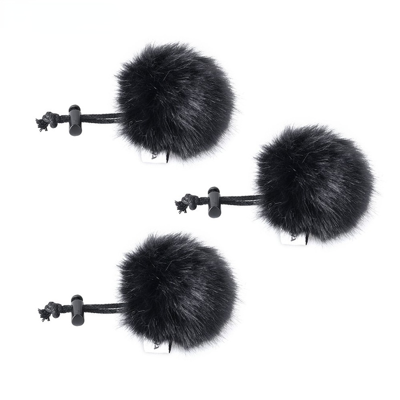 Windmuff CVM-MF1 Outdoor Furry Microphone Windscreen for Clip on Lavalier Lapel Microphone(3 Pack)