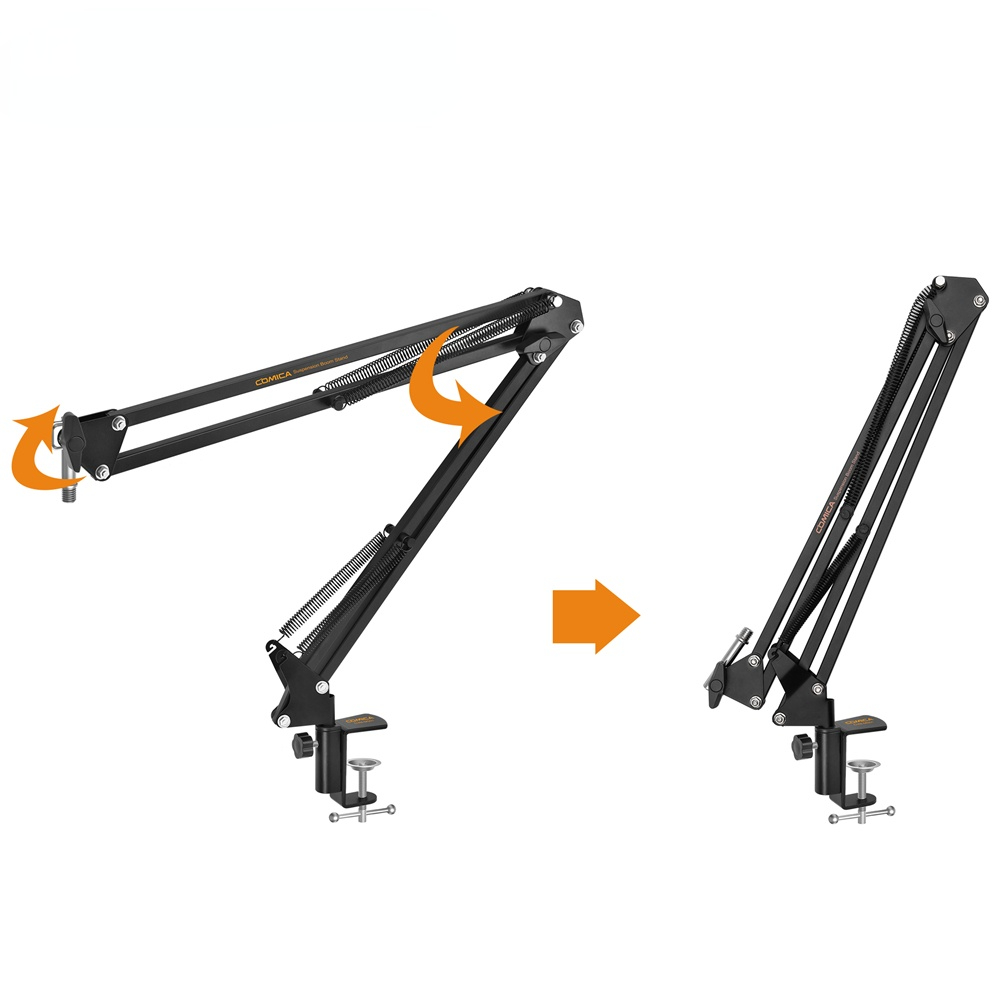 CVM-MS01 Suspension Boom Mic Stand,Microphone Hanging Bracket with 3/8 and 5/8 Threaded Hole