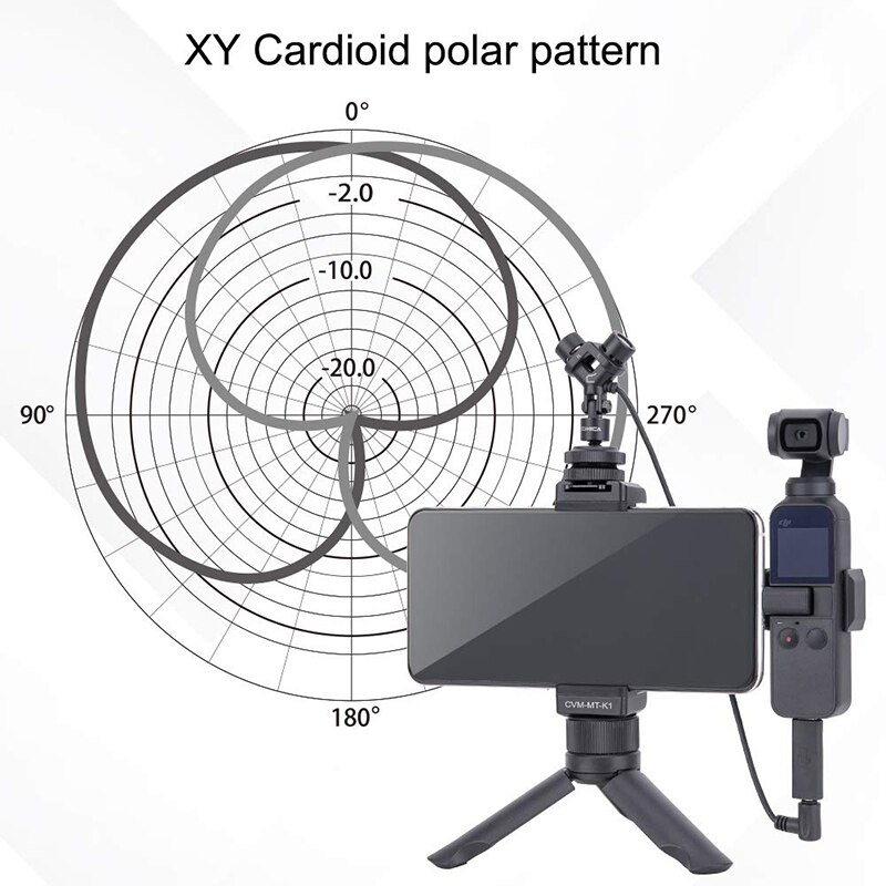 CVM-MT-K1 Smartphone Video Kit with 3.5mm Stereo Video Microphone Tripod Mount Handheld Phone Holder for DJI Osmo Pocket