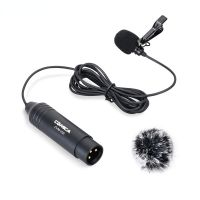 CVM-V02C XLR 48V Phantom Power Cardioid Lavalier Lapel Microphone for Canon Sony Panasonic Camcorder for ZOOM Recorder