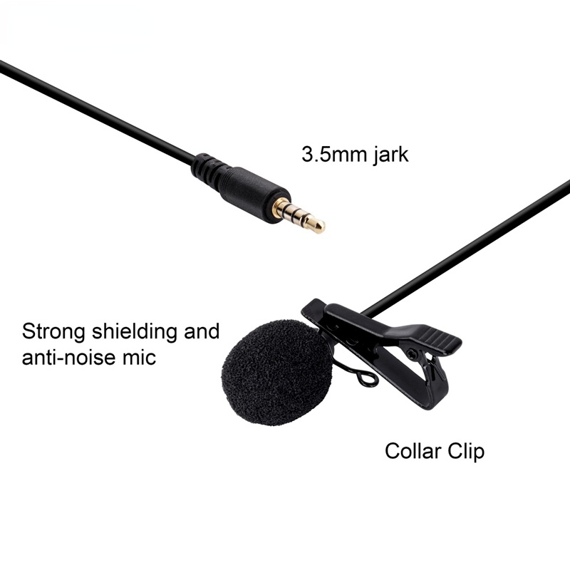 CVM-V05 Omnidirectional Clip-on Lavalier Lapel Microphone for Canon Nikon Fuji Cameras for iPhone Samsung Smartphones