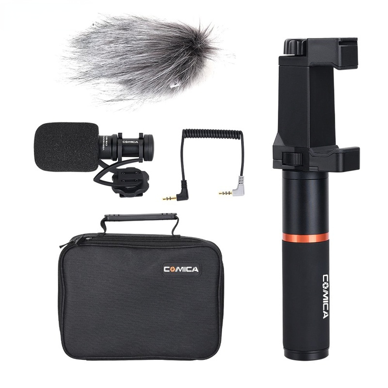 Smartphone Video Kit CVM-VM10-K1 Filmmaker Video Rig with Mini Video Microphone for iPhone/Samsung Huawei Android Phone