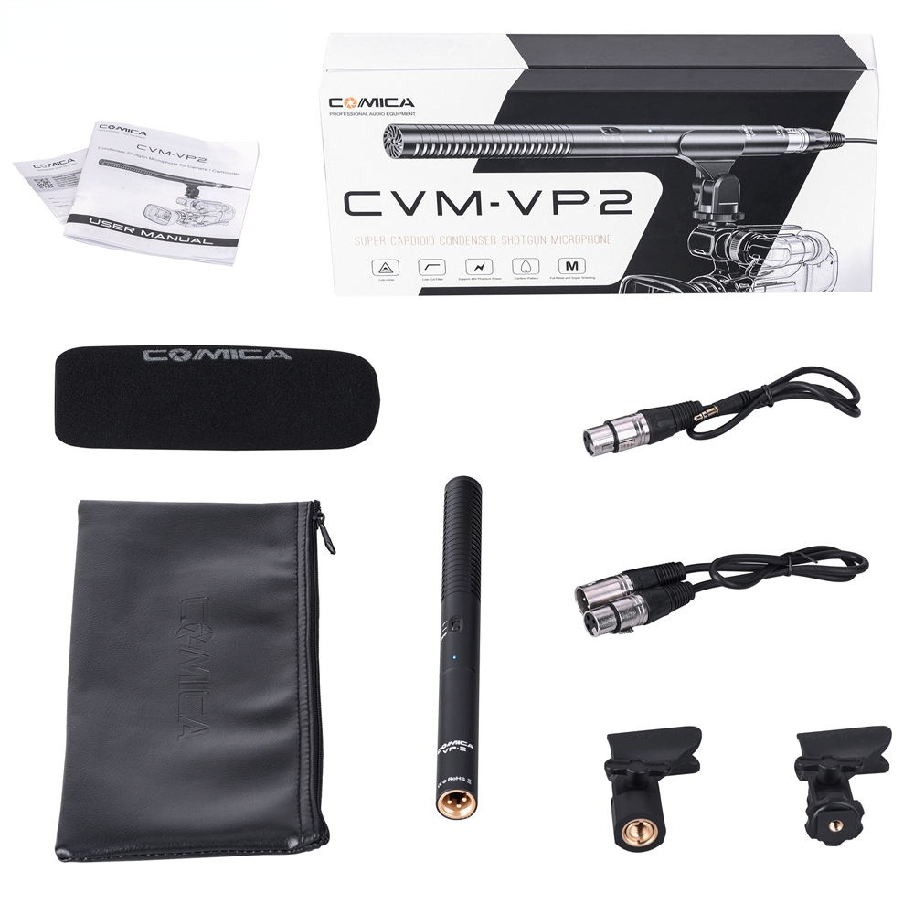 CVM-VP2 Super Cardioid Shotgun Microphone XLR Condenser Mic for Nikon for DSLR Camera Camcorder Video Recording Interview