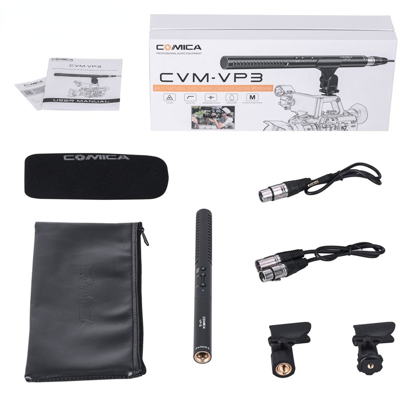 CVM-VP3 Super Cardioid Shotgun Microphone Condenser XLR Mic for Nikon for Canon for Sony Cameras Camcorders Video Recording