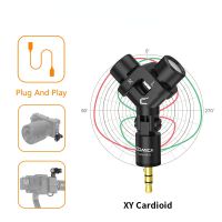 CVM-VS10 Stereo Microphone XY Dual Channel Cardioid Video Mic for Gopro Camera Android Smartphone Youtube Recording Vlog