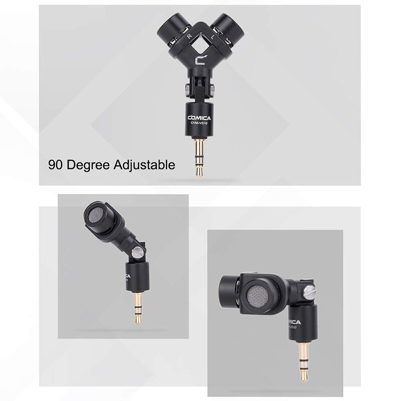 CVM-VS10 Stereo Microphone XY Dual Channel Cardioid Video Mic for Gopro Camera Android Smartphone Youtube Recording Vlog