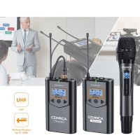 CVM-WM100 UHF 48 Channels Wireless Lavalier Microphone Lapel Mic for DSLR Cameras Smartphones Video Recording Interview