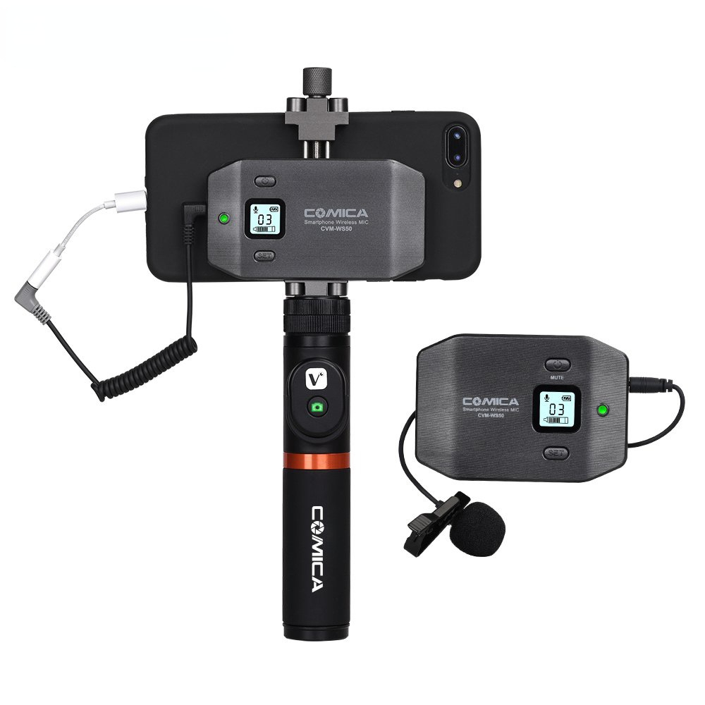 CVM-WS50(A) UHF 6 Channels Wireless Phone Lavalier Microphone System For Smartphone/DSLR Camera