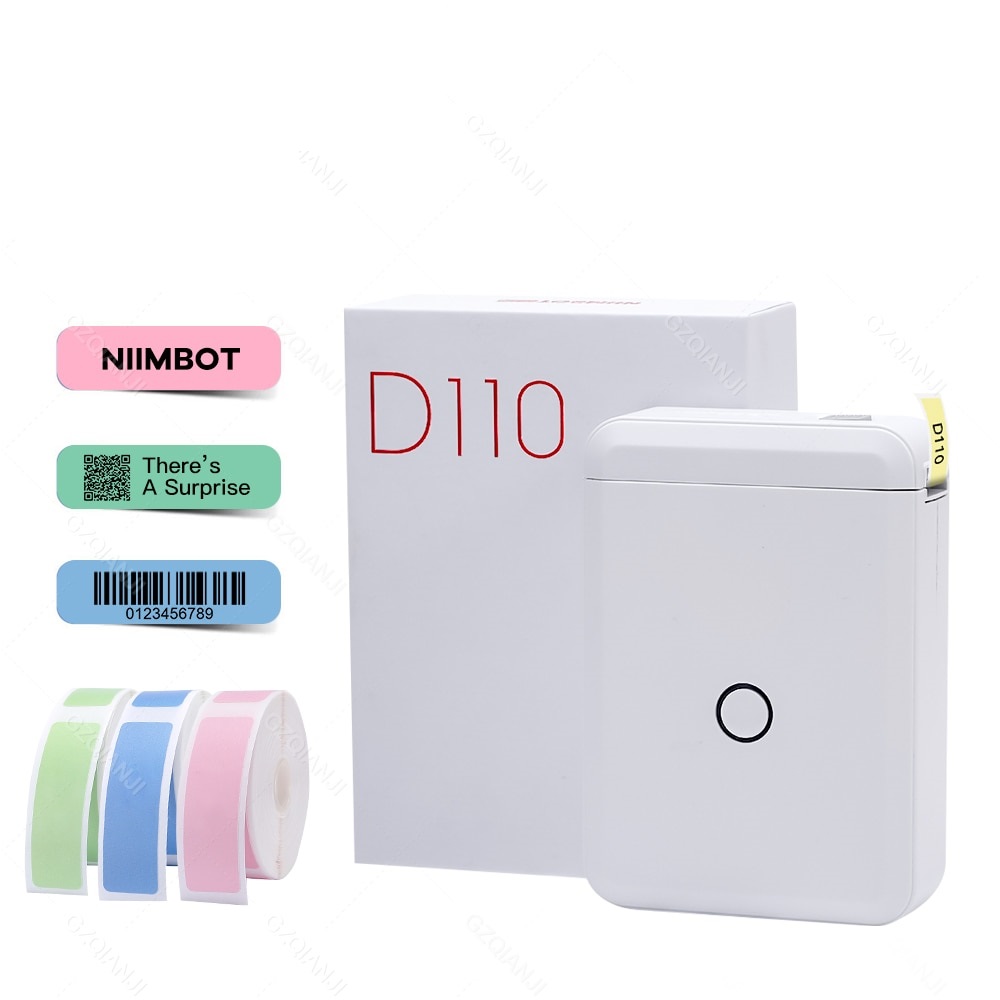 D110 Mini Portable Thermal Label Printer Paper Roll Hangul Bluetooth Label Printer Sticker Pocket Barcode Printer D11 0
