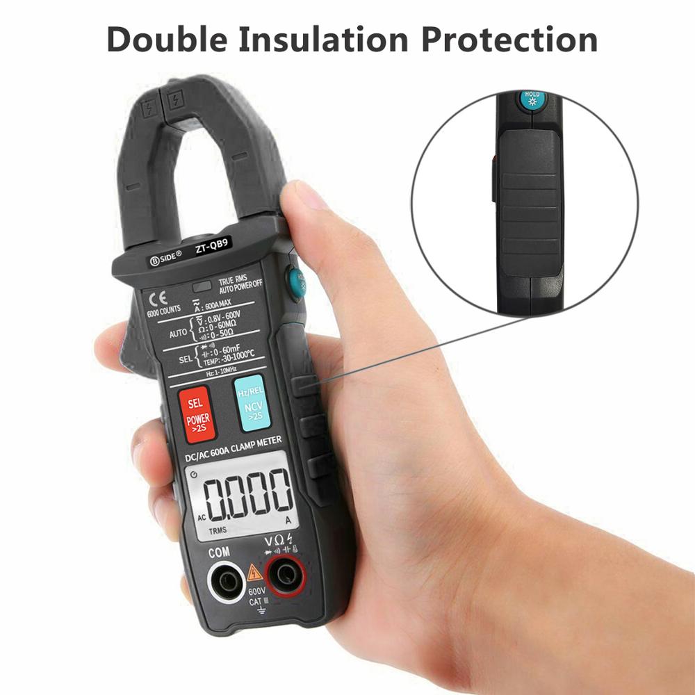 DC/AC 600A Digital Clamp Meter ZT-QB9 T-RMS Smart pliers Current Ammeter Auto Rang Multimeter Capacitor Voltage NCV Tester