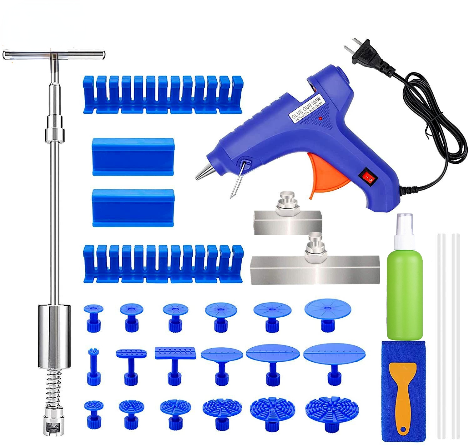 Car Body Dent Puller Auto Repair Kit Dent Remover with T bar Dent Puller for Car Dent Repair and Metal Surface Dent Removal Tool