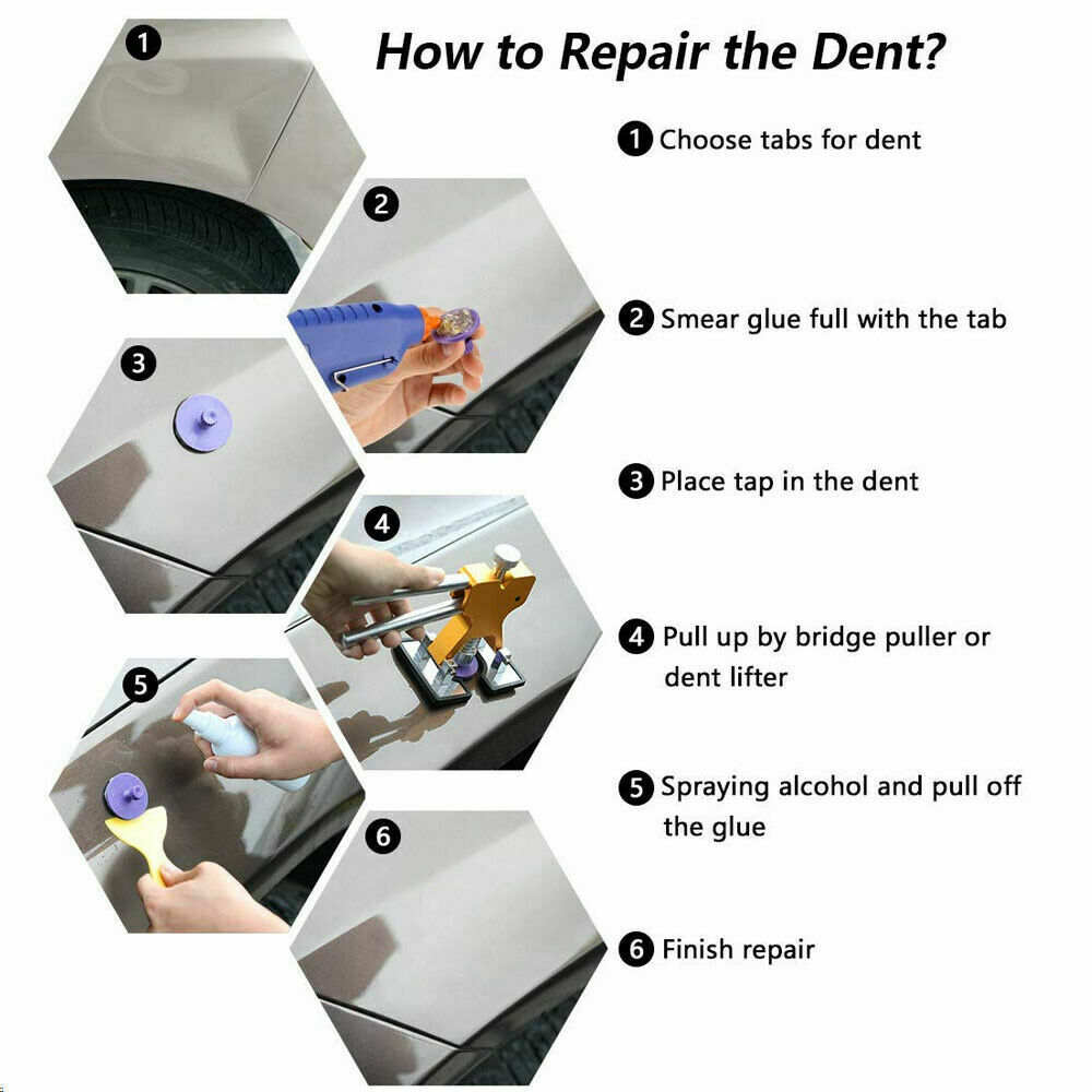 Paintless Dent Repair Dent Repair Kit  Car Dent Puller with Glue Puller Tabs Removal Kits for Vehicle Car  Car Dent Repair tools