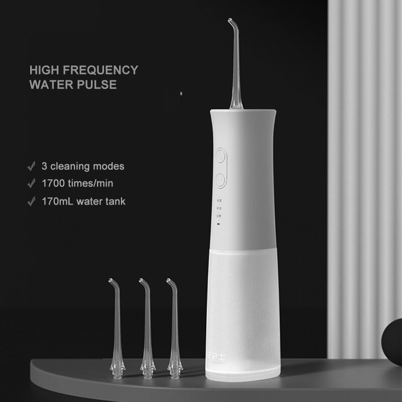Professional Water Flosser Cordless Oral Irrigator Water Jet Rechargeable Dental Teeth Cleaner for Home Travel Waterproof