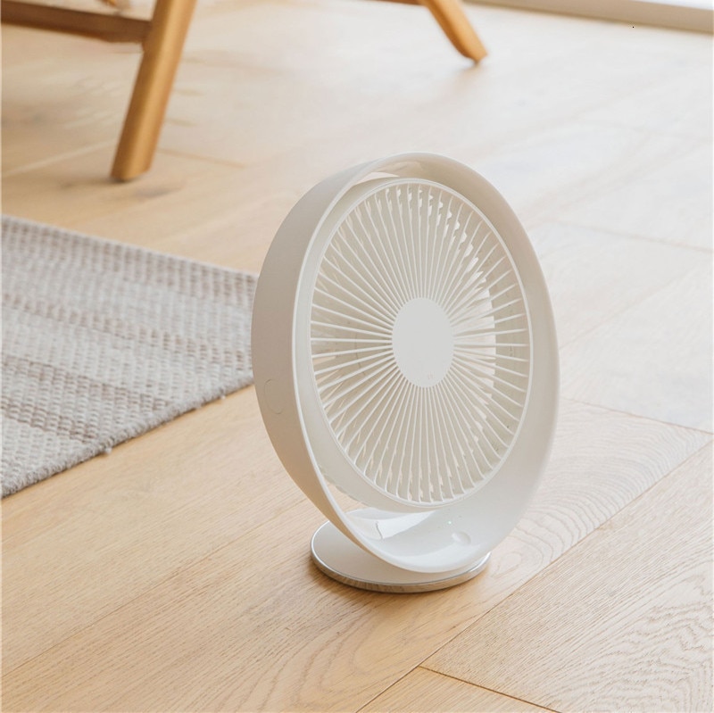 Desktop Fan Air Circulation Rechargeable Electric Fan Natural Wind USB Rechargeable 12 inches Angle Adjustable