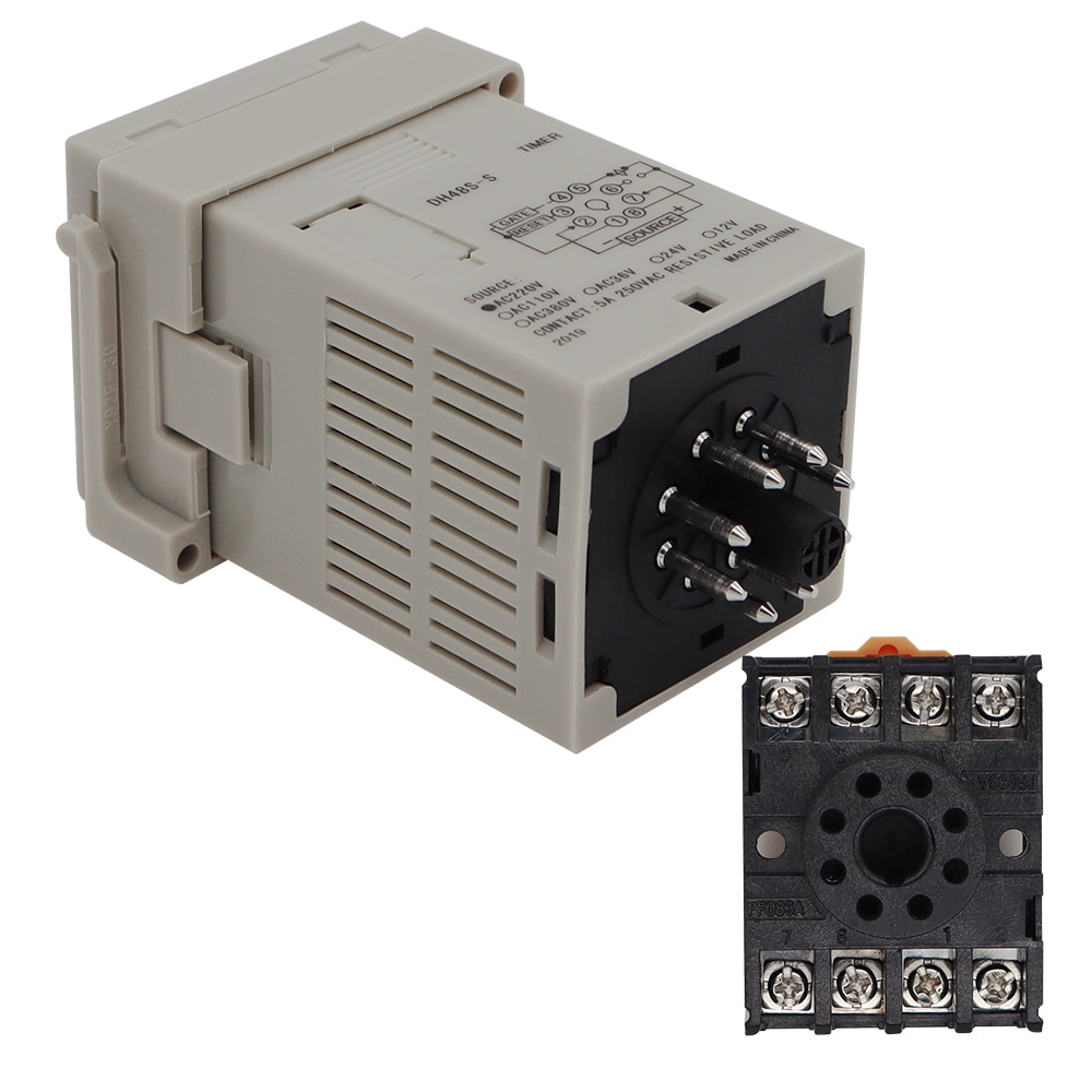 DH48S-S Programmable Timer 0.1s-990h Repeat Cycle SPDT Time Switch Relay time relay cycle control with Socket Base DH48S