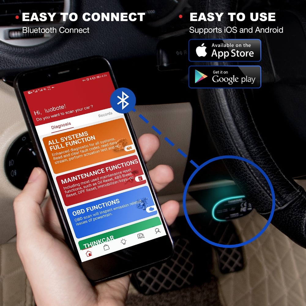 THINKCAR Old Boot Thinkdiag for Diagzone Full System All Software OBD2 Diagnostic Tools 15 reset services Ecu coding pk easydiag