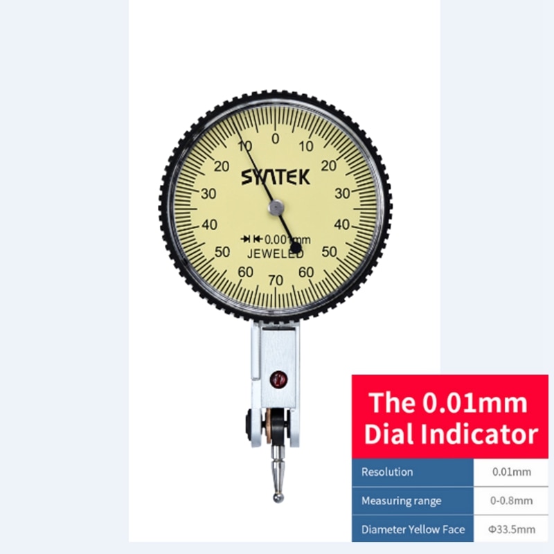 Portable 0.01mm Lever Indicator Shockproof Dial Test 0-0.8mm Dial Gauge Analog Display Level Indicator Micrometer Measure Tools