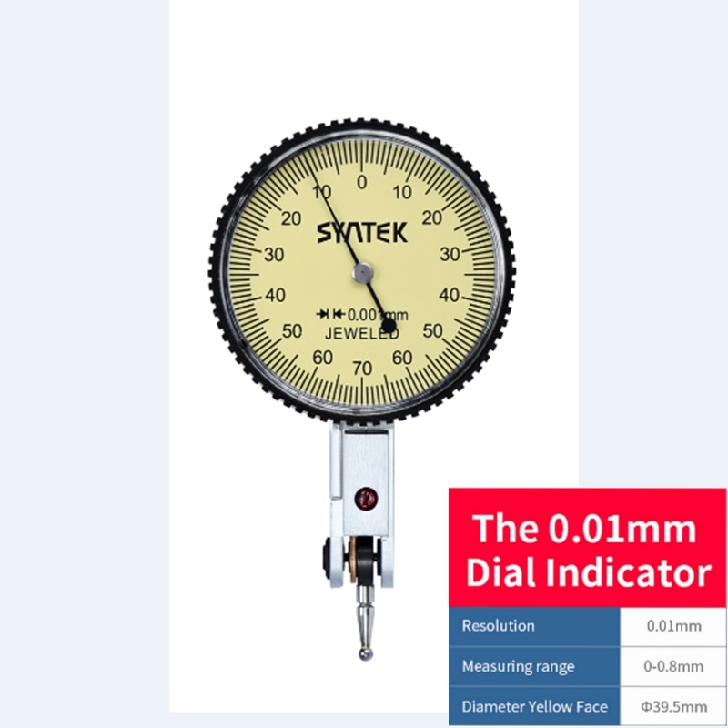 Portable 0.01mm Lever Indicator Shockproof Dial Test 0-0.8mm Dial Gauge Analog Display Level Indicator Micrometer Measure Tools