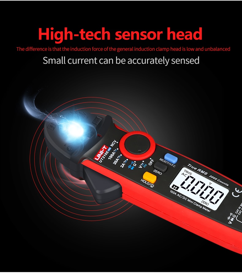 UNI-T UNI T UT210E Pro Digital AC DC Current Clamp Meter True RMS Pliers Ammeter Multimeter Resistance Frequency Tester