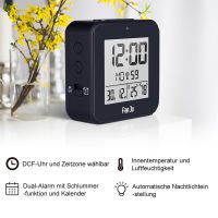 1pcs DCF Digital Alarm Clock Thermometer Hygrometer Desk Table Clocks Daily Alarms Function Automatic Backlight Gift