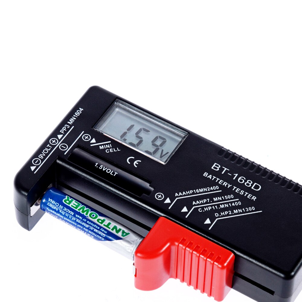 Digital Battery Tester 9V/1.5V/AA/AAA Battery Capacity Tester  Button Cell Volt Checker Universal Battery Tester BT-168D