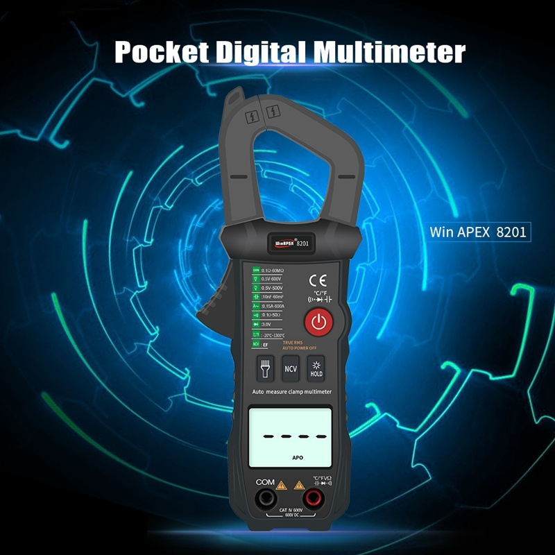 Digital Clamp Meter Auto Range 600A DC AC Volt Current Amp Ohm Capacitance Diode Temp Tester RMS NVC Mulimeter Ammeter