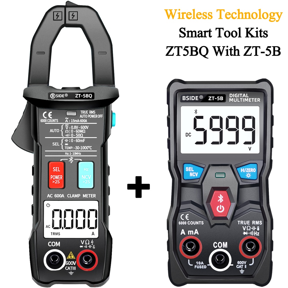 Digital Clamp meter ZT-5BQ/ZT-5B Wireless Technology Smart multimeter True RMS Voltmeter Ammeter Auto Rang Capacitor NCV Tester