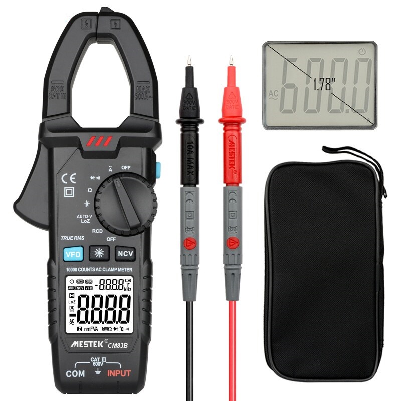 CM83A CM83B CM83C CM83D Digital Clamp Meter 600A DC Current  AC/DC Voltage Ohm True RMS Auto Range VFD Capacitance NCV Tester Ammeter Multimeter