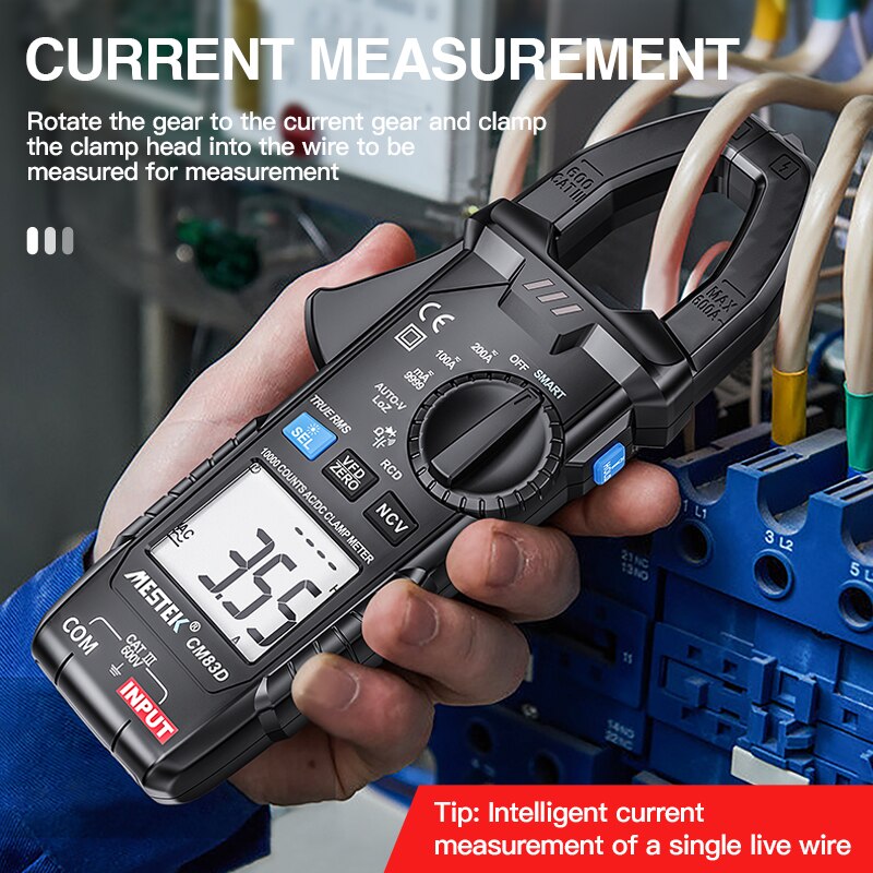 CM83A CM83B CM83C CM83D Digital Clamp Meter 600A DC Current  AC/DC Voltage Ohm True RMS Auto Range VFD Capacitance NCV Tester Ammeter Multimeter