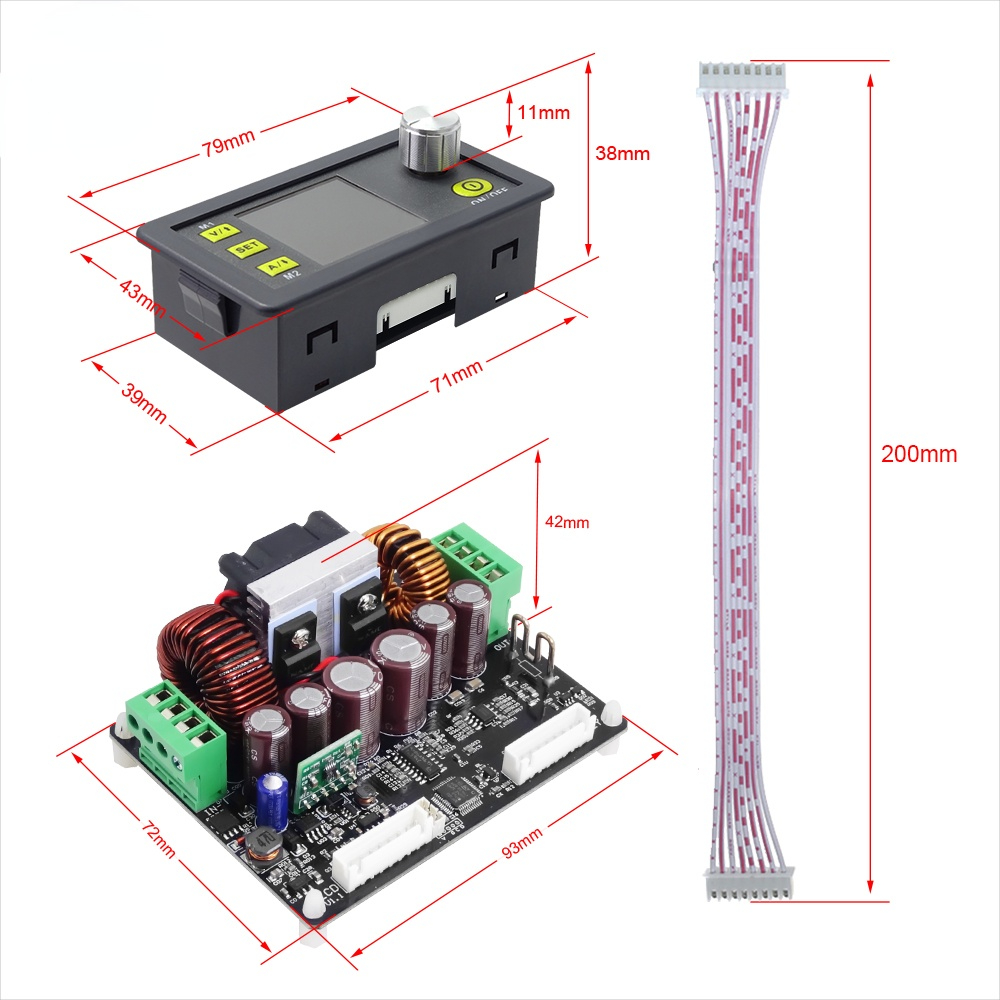 DPH5005 Buck-boost converter Constant Voltage current Programmable digital control Power Supply color LCD multimeter 50V 5A