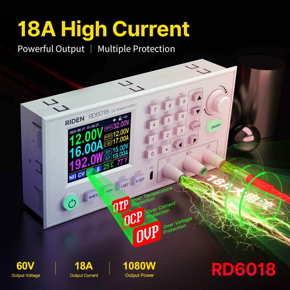 RD6018 RD6018W 60V 18A USB WiFi DC DC adjustable Step Down voltage bench Power Supply Buck converter & 800W1000W AC DC PSU