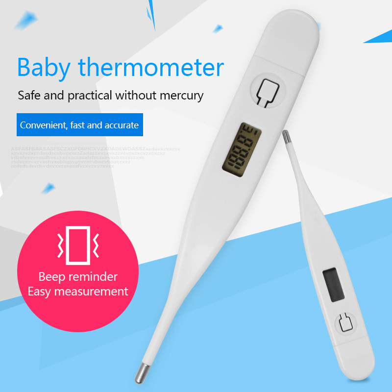 LED Digital Electronic Thermometer LCD Display Waterproof Need LR41 Button Battery Home Children Kids Oral Thermometer